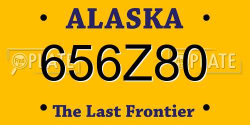 656Z80 Alaska License Plate