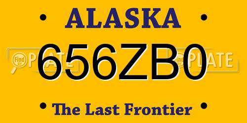 656ZB0 Alaska License Plate