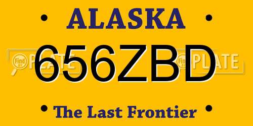 656ZBD Alaska License Plate