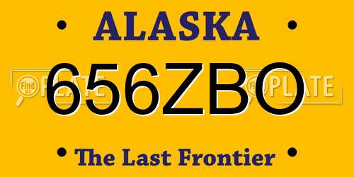 656ZBO Alaska License Plate