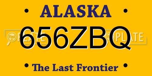 656ZBQ Alaska License Plate