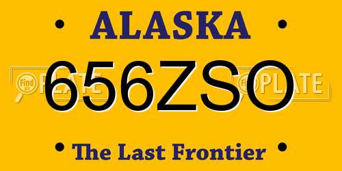656ZSO Alaska License Plate