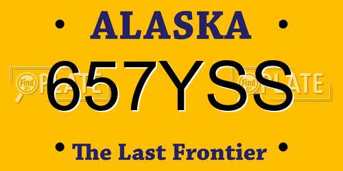 657YSS Alaska License Plate