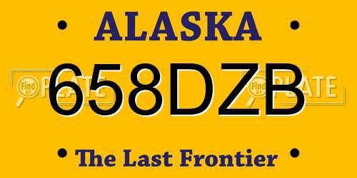 658DZB Alaska License Plate