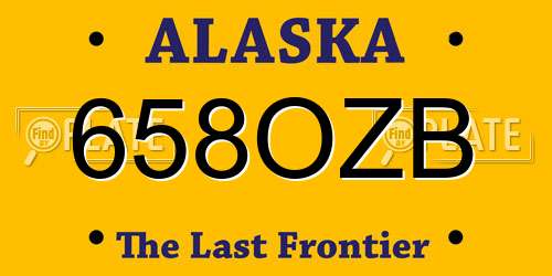 658OZB Alaska License Plate