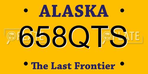 658QTS Alaska License Plate