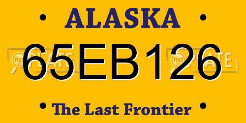 65EB126 Alaska License Plate