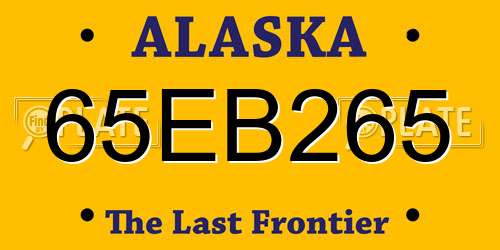 65EB265 Alaska License Plate