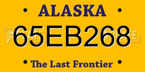 65EB268 Alaska License Plate