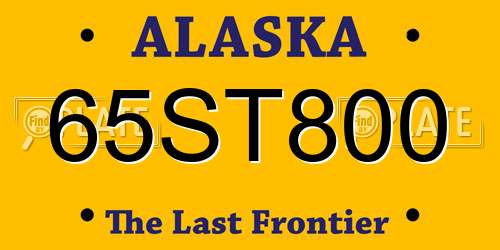 65ST800 Alaska License Plate