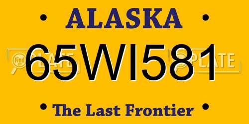 65WI581 Alaska License Plate