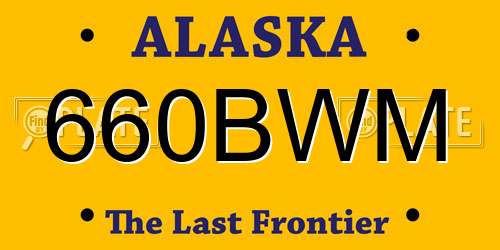 660BWM Alaska License Plate