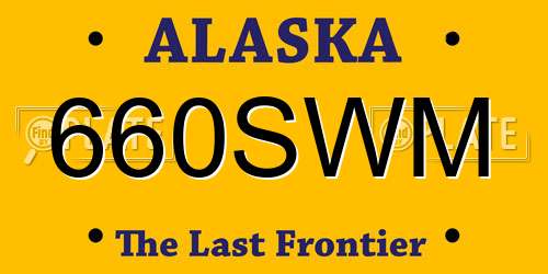660SWM Alaska License Plate