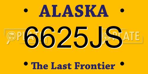 6625JS Alaska License Plate
