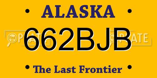 662BJB Alaska License Plate