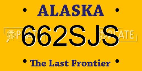 662SJS Alaska License Plate