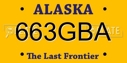 663GBA Alaska License Plate