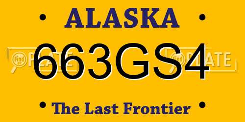 663GS4 Alaska License Plate