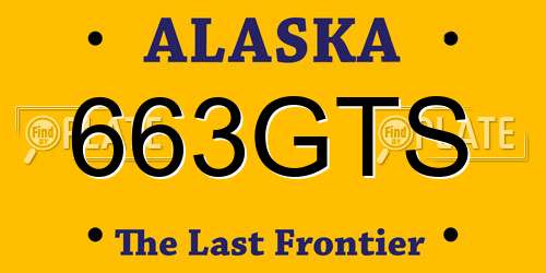 663GTS Alaska License Plate