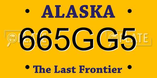 665GG5 Alaska License Plate