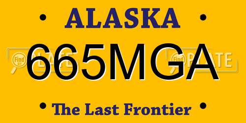 665MGA Alaska License Plate