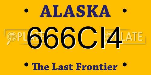 666CI4 Alaska License Plate