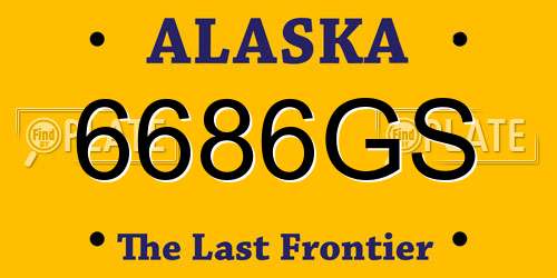 6686GS Alaska License Plate