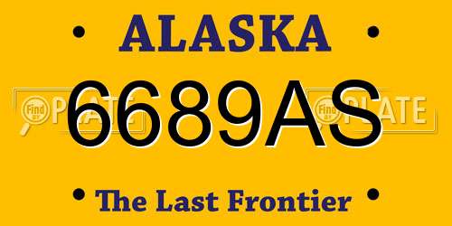 6689AS Alaska License Plate