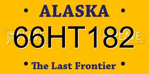 66HT182 Alaska License Plate
