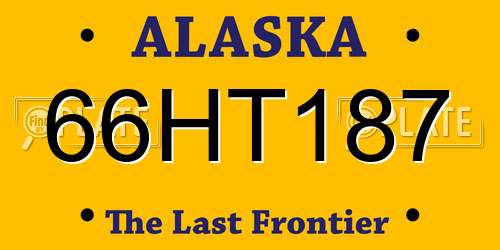 66HT187 Alaska License Plate