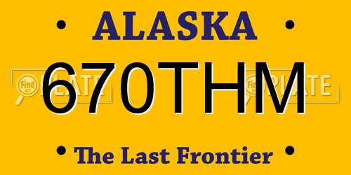 670THM Alaska License Plate