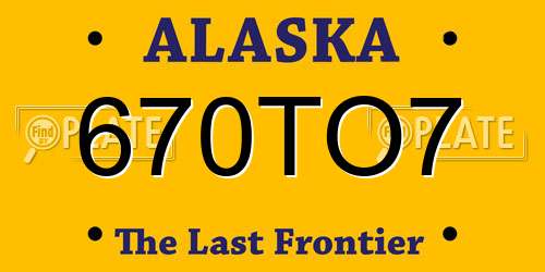 670TO7 Alaska License Plate