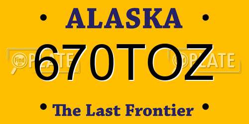 670TOZ Alaska License Plate