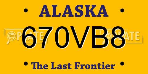 670VB8 Alaska License Plate