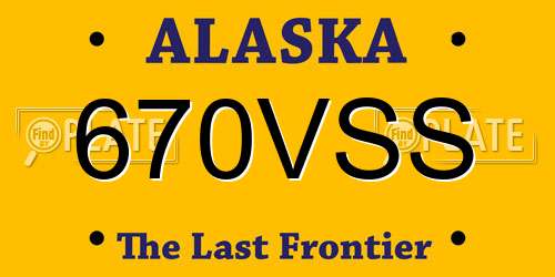 670VSS Alaska License Plate