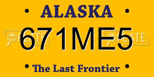 671ME5 Alaska License Plate