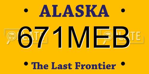 671MEB Alaska License Plate