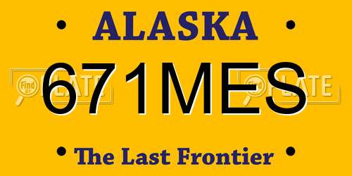 671MES Alaska License Plate