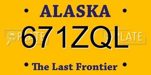 671ZQL Alaska License Plate