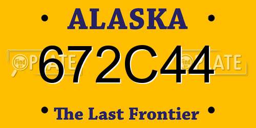 672C44 Alaska License Plate