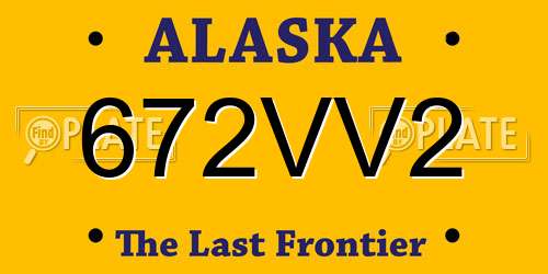 672VV2 Alaska License Plate