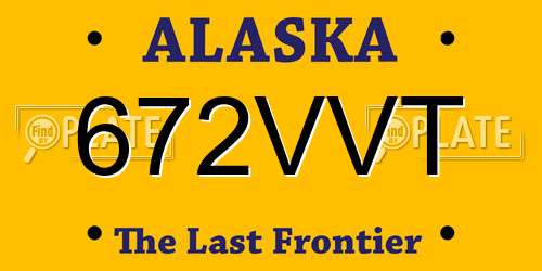 672VVT Alaska License Plate
