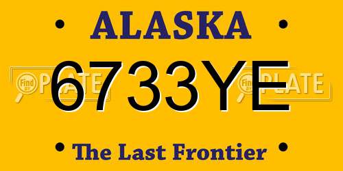 6733YE Alaska License Plate