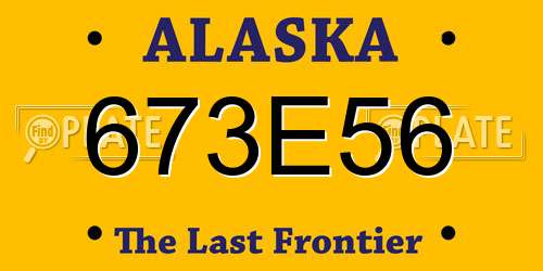 673E56 Alaska License Plate