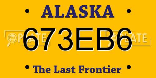 673EB6 Alaska License Plate