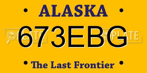 673EBG Alaska License Plate