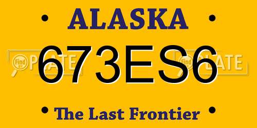 673ES6 Alaska License Plate