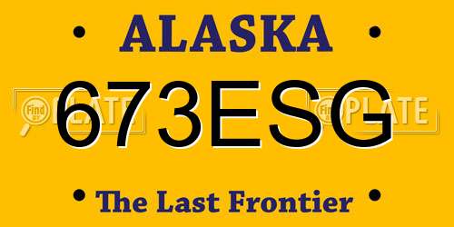 673ESG Alaska License Plate