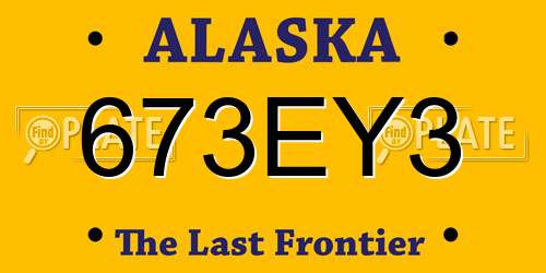673EY3 Alaska License Plate