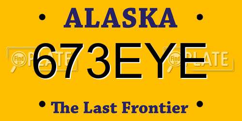 673EYE Alaska License Plate